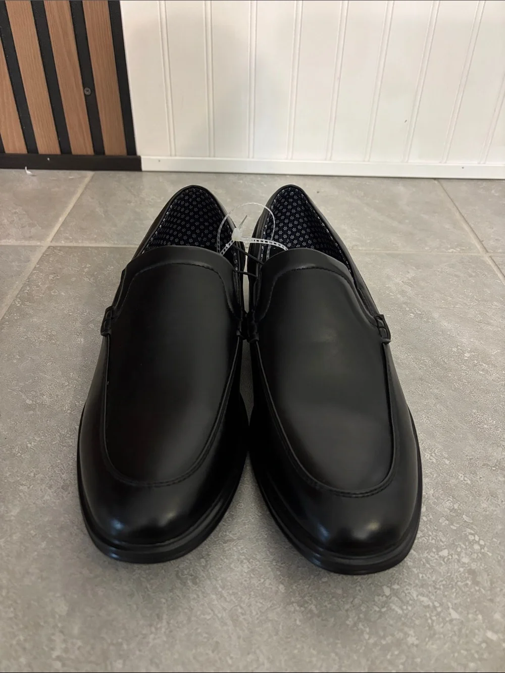 Perry Ellis Black Slip-On Leather Loafers